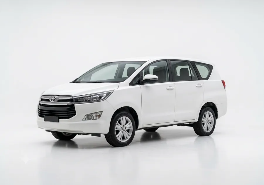 Toyota Innova Crysta premium SUV, front view, for Kerala taxi and tour hire